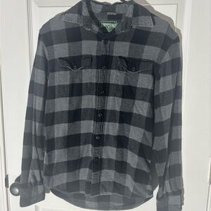 American Eagle Outfitters Black and Gray Checkered Shirt